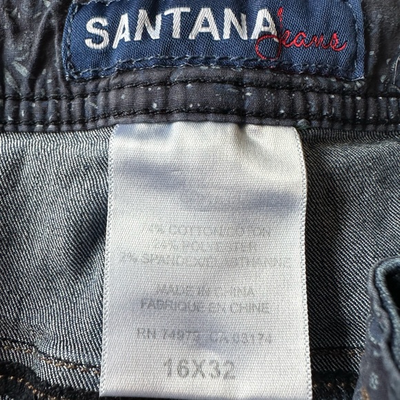 Santana. Jeans. Denim. 16 x 32. Stretch. Straight leg. Dark wash. - Picture 2 of 3
